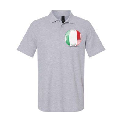 Soccer Ball Country Flag Italy Softstyle Adult Sport Polo