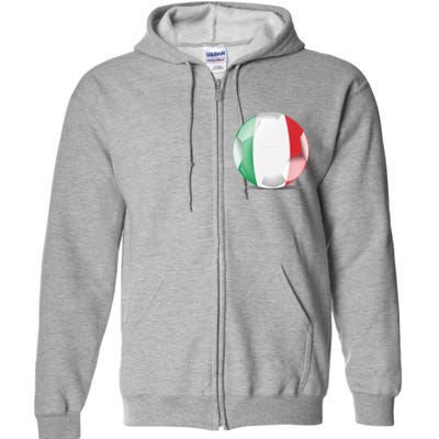 Soccer Ball Country Flag Italy Full Zip Hoodie