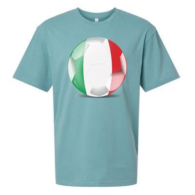 Soccer Ball Country Flag Italy Sueded Cloud Jersey T-Shirt