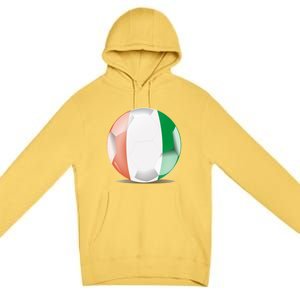 Soccer Ball Country Flag Ivory Coast Premium Pullover Hoodie