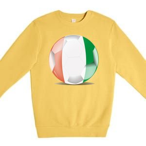 Soccer Ball Country Flag Ivory Coast Premium Crewneck Sweatshirt