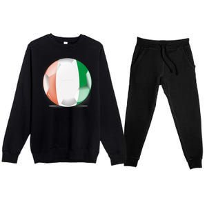 Soccer Ball Country Flag Ivory Coast Premium Crewneck Sweatsuit Set