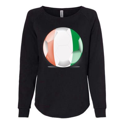 Soccer Ball Country Flag Ivory Coast Womens California Wash Sweatshirt