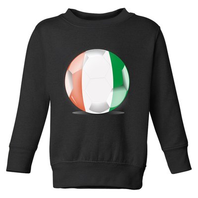 Soccer Ball Country Flag Ivory Coast Toddler Sweatshirt