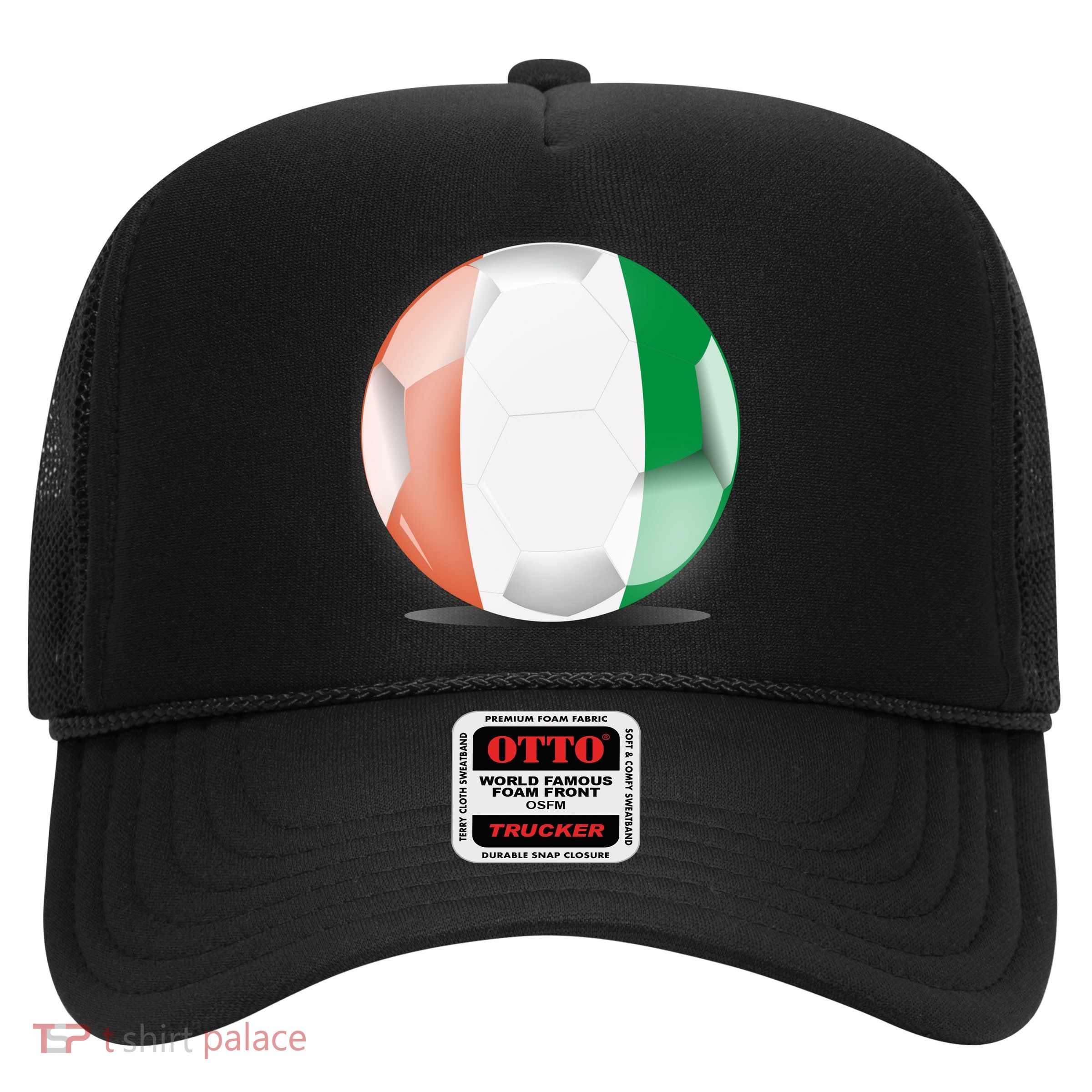 Soccer Ball Country Flag Ivory Coast Trucker Hat
