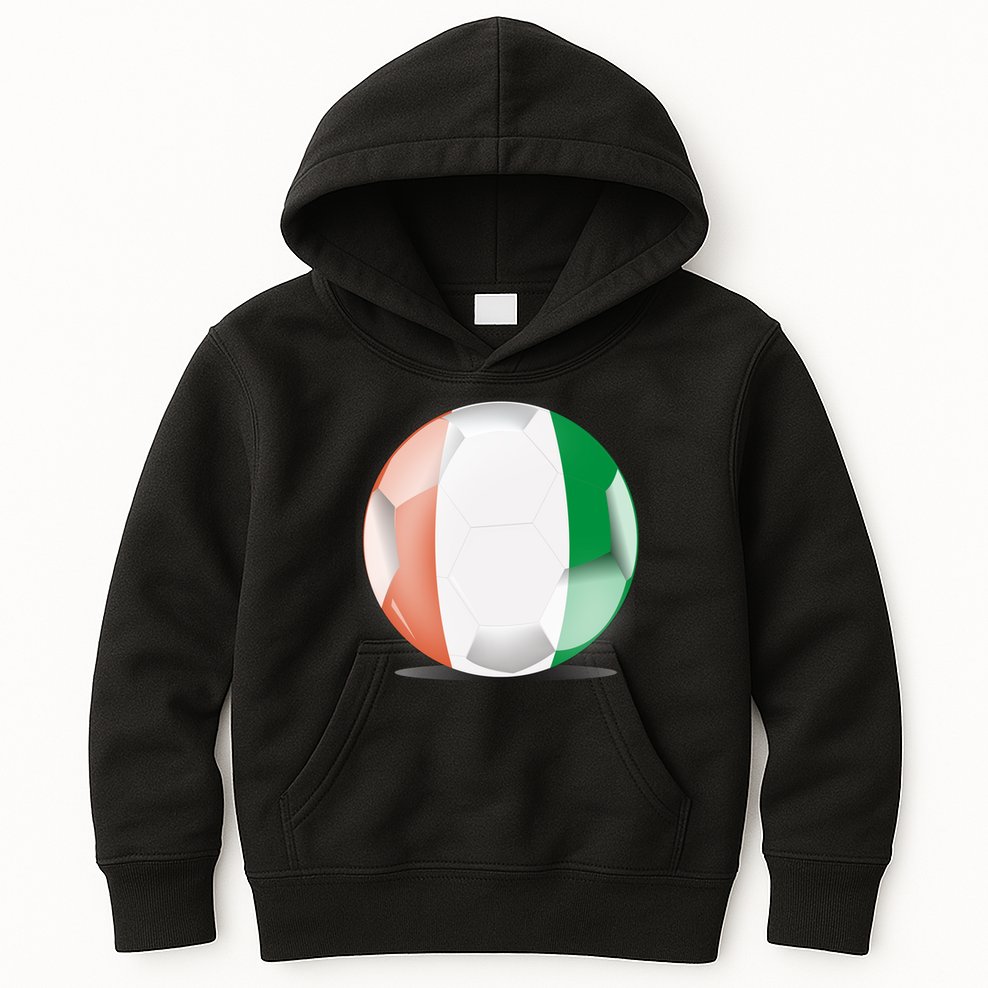 Soccer Ball Country Flag Ivory Coast Kids Hoodie