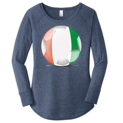 Soccer Ball Country Flag Ivory Coast Women's Perfect Tri Tunic Long Sleeve Shirt