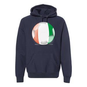 Soccer Ball Country Flag Ivory Coast Premium Hoodie