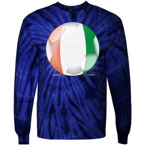 Soccer Ball Country Flag Ivory Coast Tie-Dye Long Sleeve Shirt