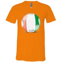 Soccer Ball Country Flag Ivory Coast V-Neck T-Shirt