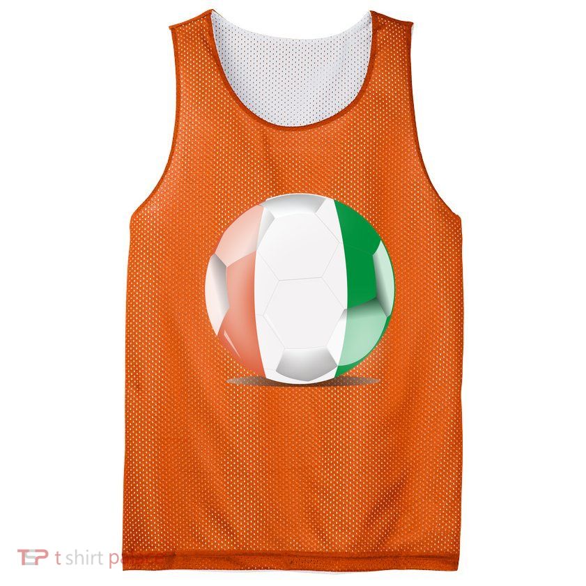 Soccer Ball Country Flag Ivory Coast Mesh Reversible Basketball Jersey Tank