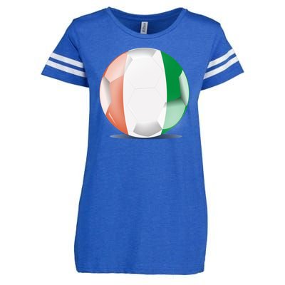 Soccer Ball Country Flag Ivory Coast Enza Ladies Jersey Football T-Shirt