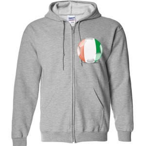 Soccer Ball Country Flag Ivory Coast Full Zip Hoodie