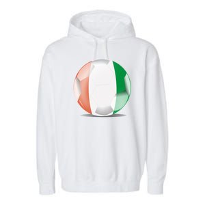 Soccer Ball Country Flag Ivory Coast Garment-Dyed Fleece Hoodie