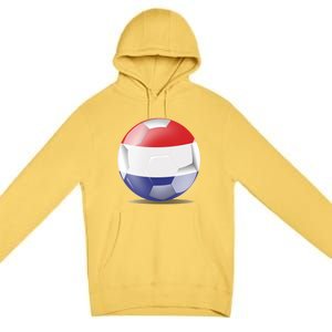 Soccer Ball Country Flag Netherlands Premium Pullover Hoodie