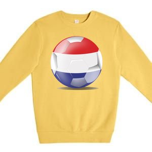 Soccer Ball Country Flag Netherlands Premium Crewneck Sweatshirt