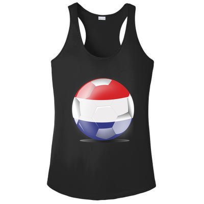 Soccer Ball Country Flag Netherlands Ladies PosiCharge Competitor Racerback Tank