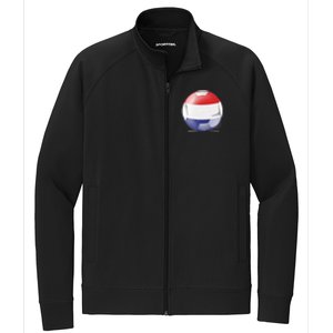 Soccer Ball Country Flag Netherlands Stretch Full-Zip Cadet Jacket