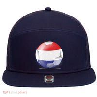 Soccer Ball Country Flag Netherlands 7 Panel Mesh Trucker Snapback Hat