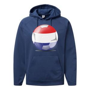 Soccer Ball Country Flag Netherlands Performance Fleece Hoodie