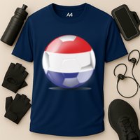 Soccer Ball Country Flag Netherlands Cooling Performance Crew T-Shirt