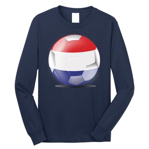 Soccer Ball Country Flag Netherlands Long Sleeve Shirt