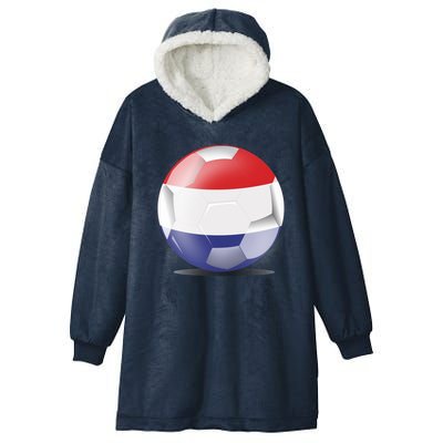 Soccer Ball Country Flag Netherlands Hooded Wearable Blanket