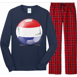 Soccer Ball Country Flag Netherlands Long Sleeve Pajama Set