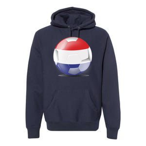 Soccer Ball Country Flag Netherlands Premium Hoodie