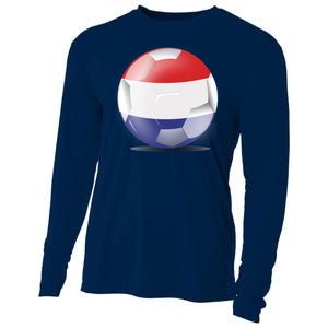 Soccer Ball Country Flag Netherlands Cooling Performance Long Sleeve Crew