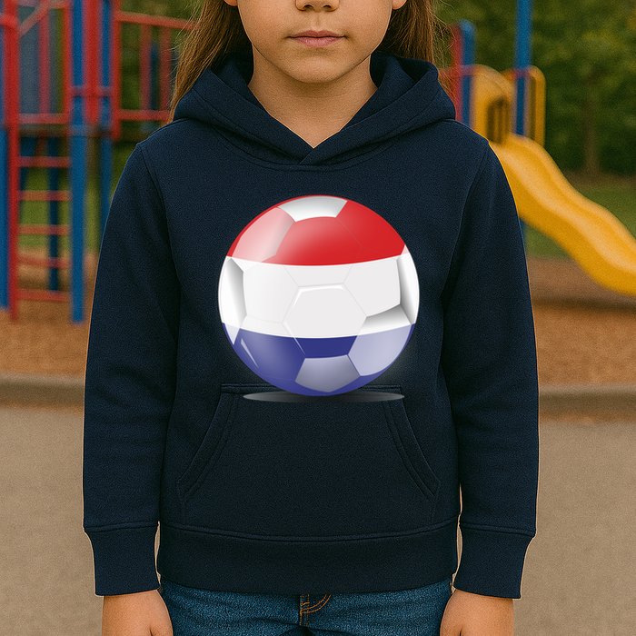 Soccer Ball Country Flag Netherlands Kids Hoodie