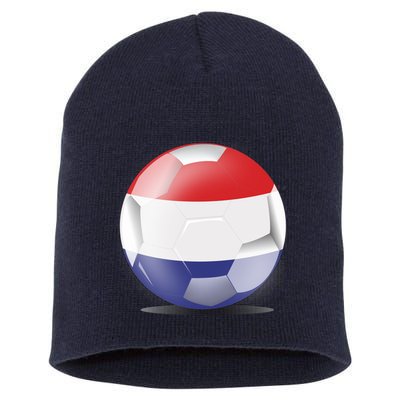 Soccer Ball Country Flag Netherlands Short Acrylic Beanie