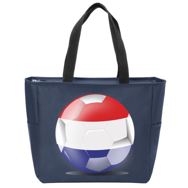 Soccer Ball Country Flag Netherlands Zip Tote Bag