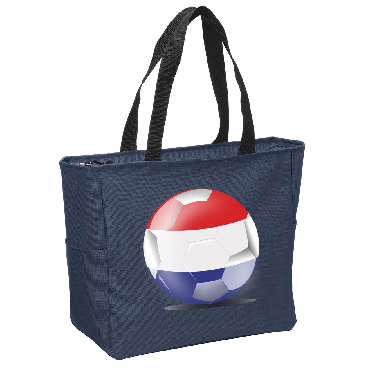 Soccer Ball Country Flag Netherlands Zip Tote Bag