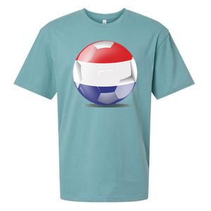 Soccer Ball Country Flag Netherlands Sueded Cloud Jersey T-Shirt