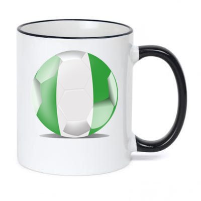 Soccer Ball Country Flag Nigeria 11oz Black Color Changing Mug