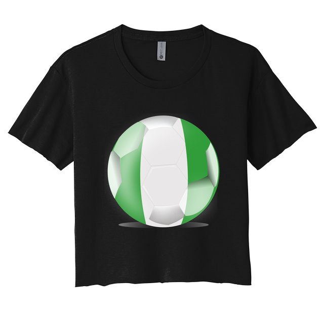 Soccer Ball Country Flag Nigeria Crop Top