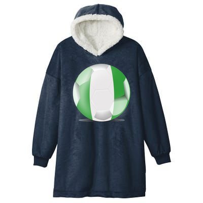 Soccer Ball Country Flag Nigeria Hooded Wearable Blanket