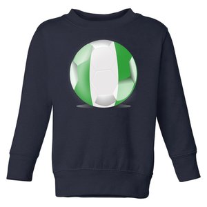 Soccer Ball Country Flag Nigeria Toddler Sweatshirt