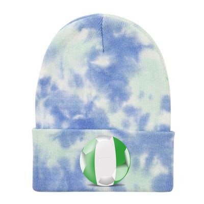 Soccer Ball Country Flag Nigeria Tie Dye 12in Knit Beanie