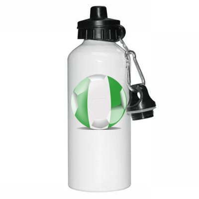 Soccer Ball Country Flag Nigeria Aluminum Water Bottle 