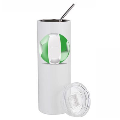 Soccer Ball Country Flag Nigeria Stainless Steel Tumbler