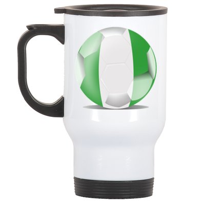 Soccer Ball Country Flag Nigeria Stainless Steel Travel Mug