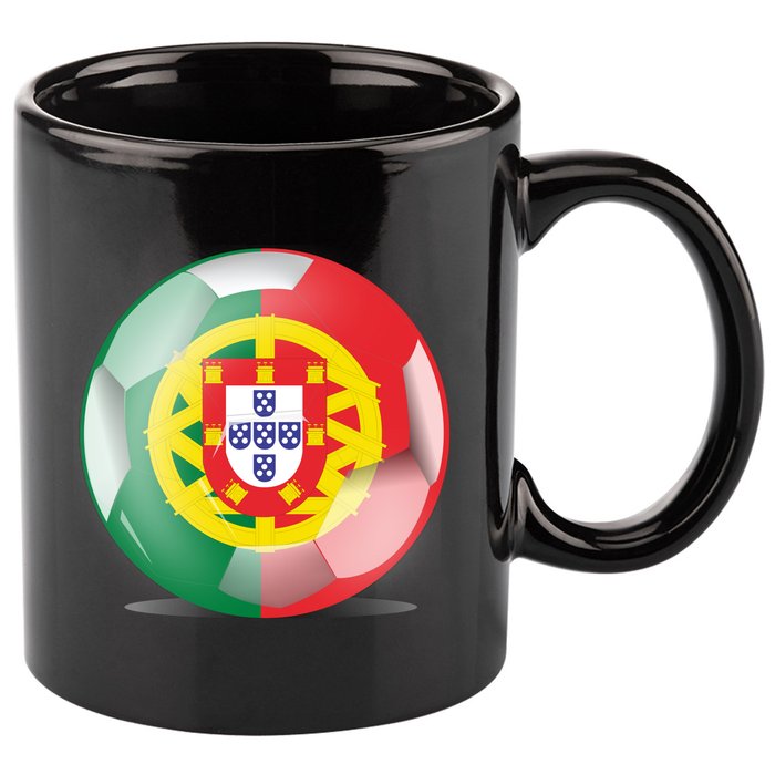 Soccer Ball Country Flag Portugal 11oz C Handle Ceramic Mug