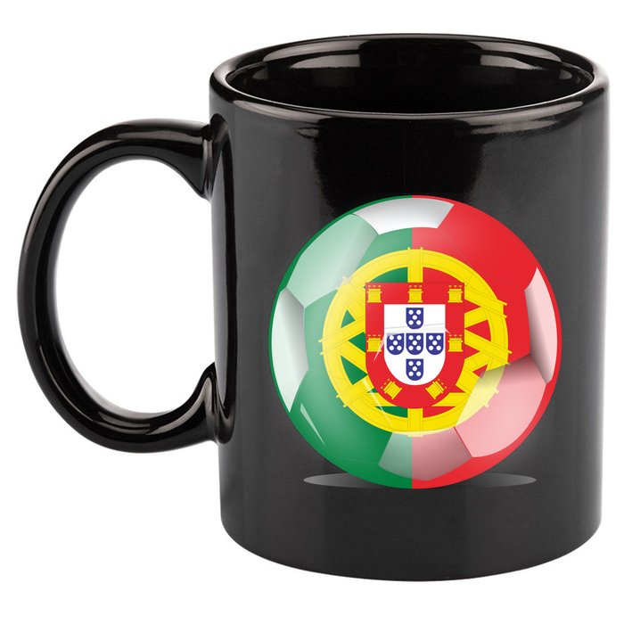 Soccer Ball Country Flag Portugal 11oz C Handle Ceramic Mug
