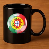 Soccer Ball Country Flag Portugal 11oz C Handle Ceramic Mug