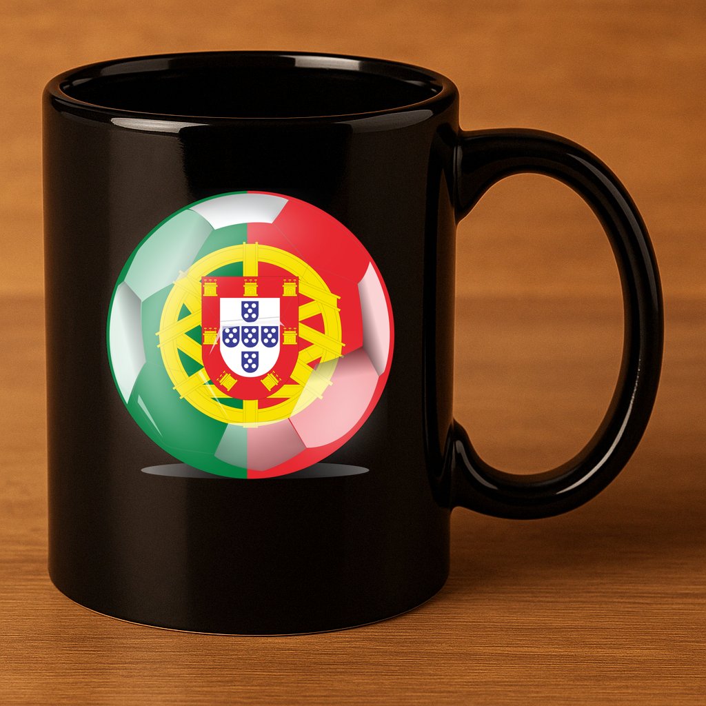 Soccer Ball Country Flag Portugal 11oz C Handle Ceramic Mug