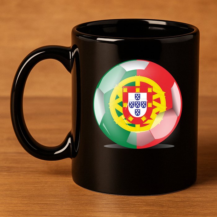 Soccer Ball Country Flag Portugal 11oz C Handle Ceramic Mug