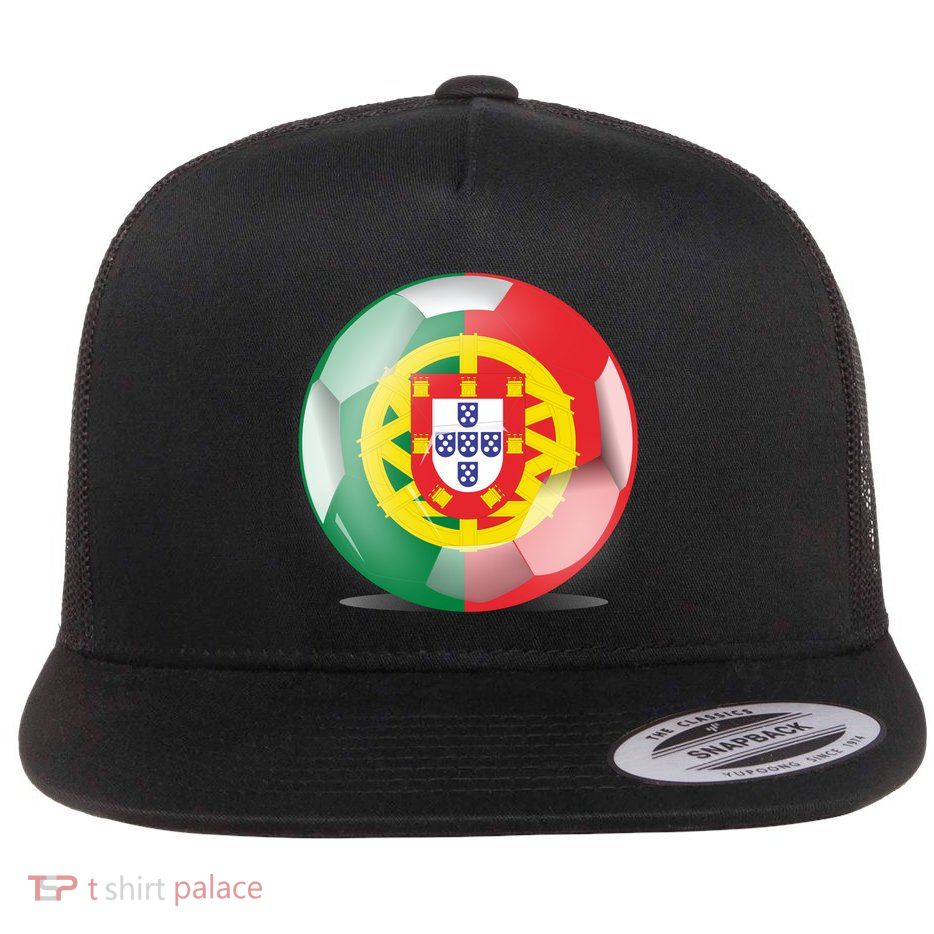 Soccer Ball Country Flag Portugal Flatbill Hat