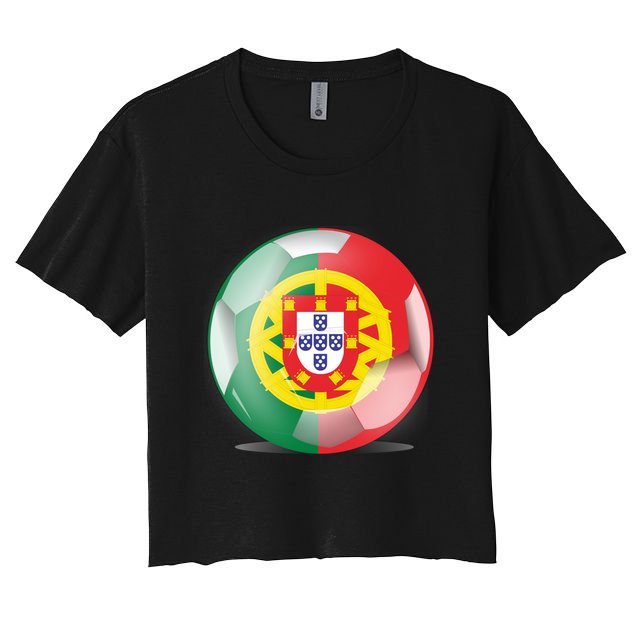 Soccer Ball Country Flag Portugal Crop Top